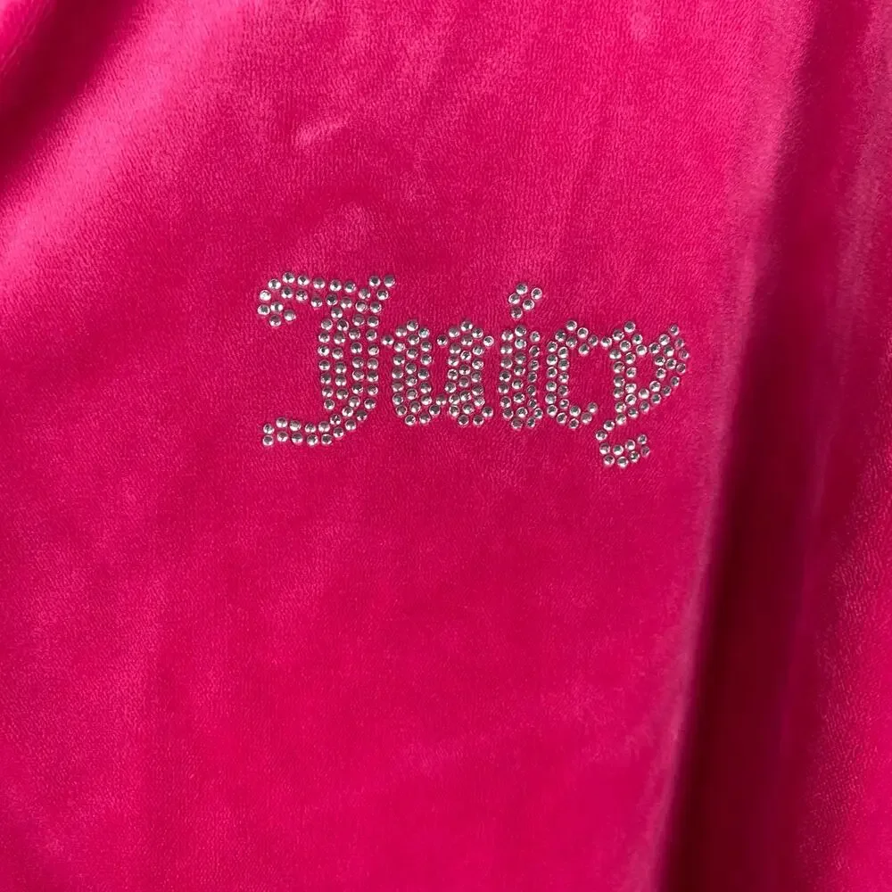 Juicy Couture Vintage Hot Pink Velour Track Suit Pants Sz.M Jacket Sz.XL - Picture 11 of 16